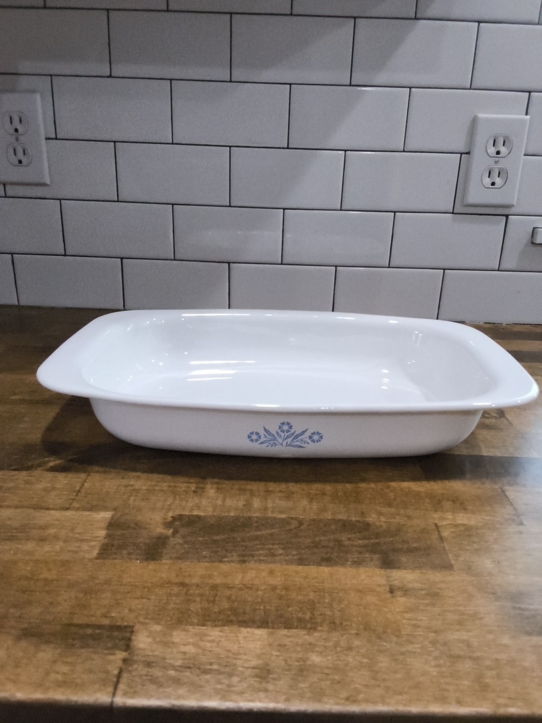 Vintage Corning Ware Cornflower Blue P-21 Rectangular Open Roaster 13 x 9 x 2