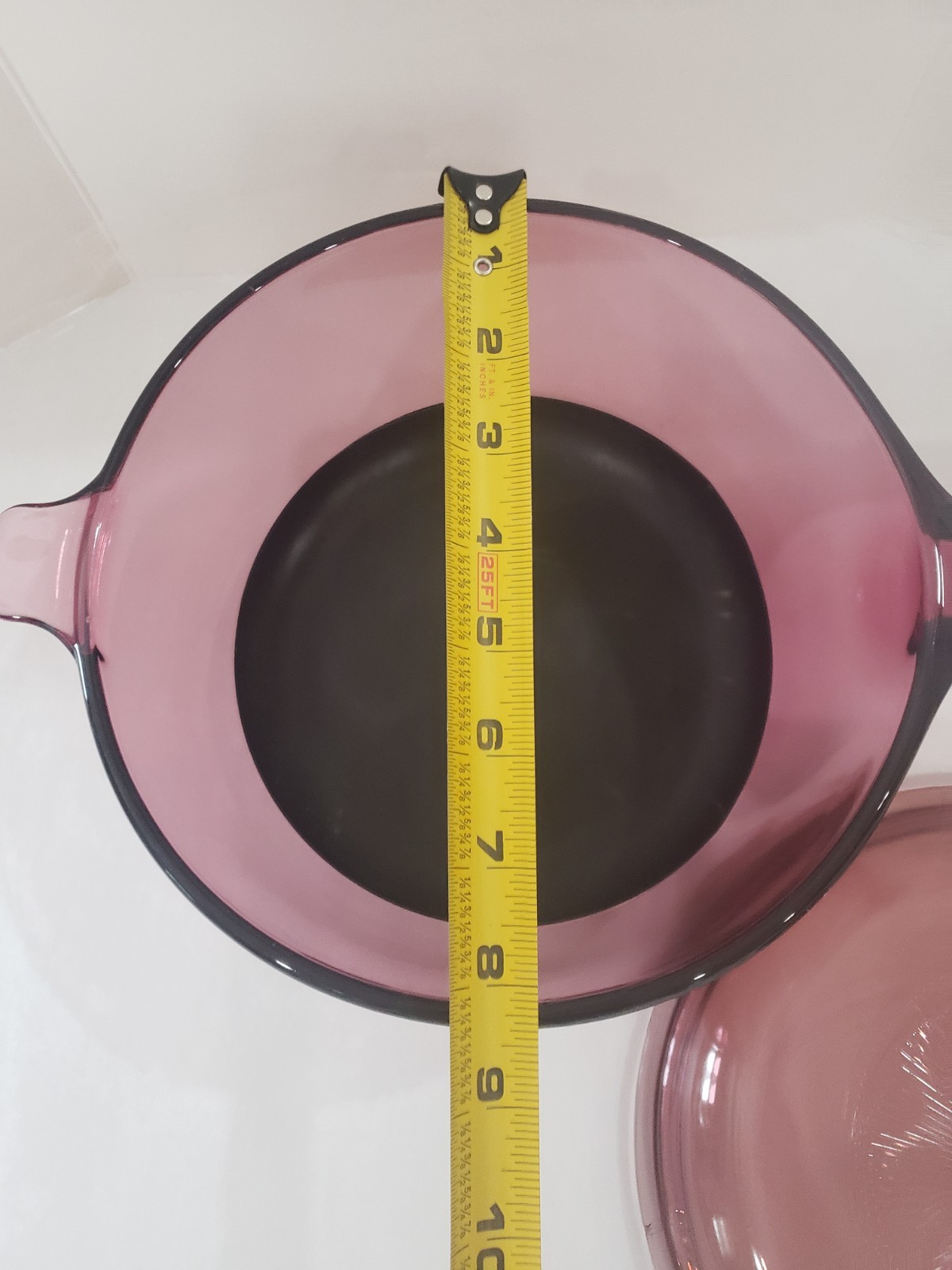 Corning Visions Cranberry 2.5L Saucepan Pot w/ Glass Lid, USA Vintage Cookware