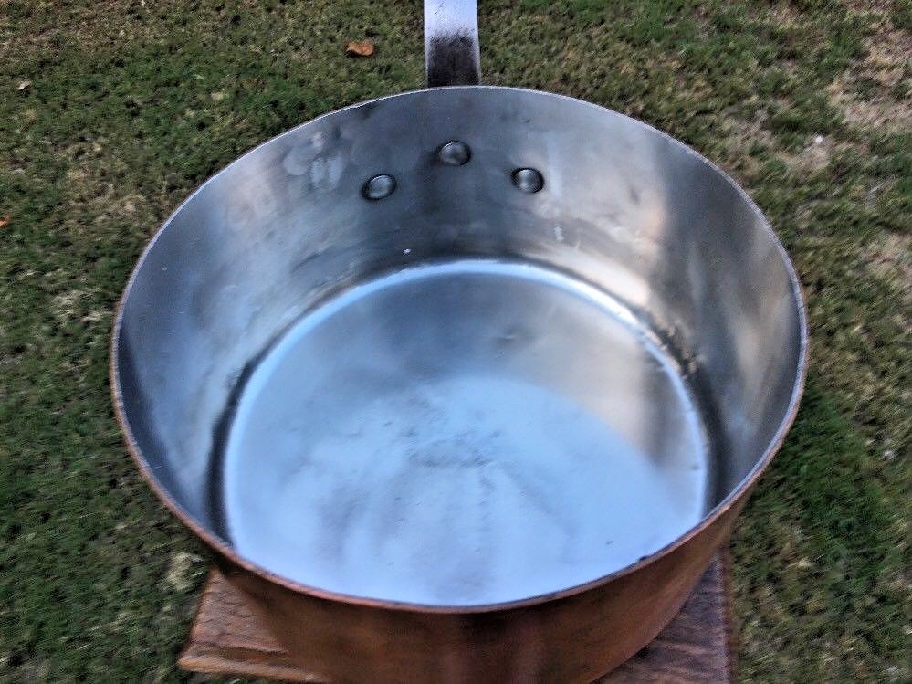 Vintage 2.8mm F.Lejeune 11.25″ Copper Sauce Pan Cast Nickel Lined 9.8 Qt