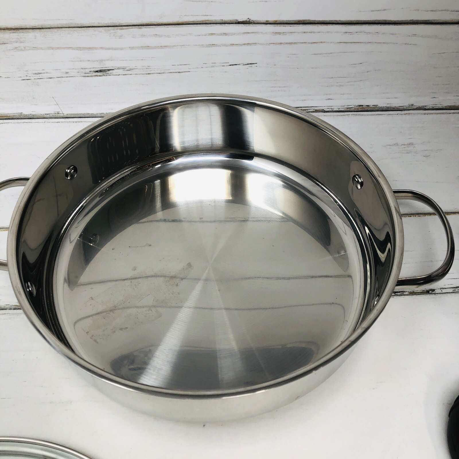 Nuware Induction Cookware Pan Steamer Lid Fondue 3 Quart New Wave 4 Piece Set