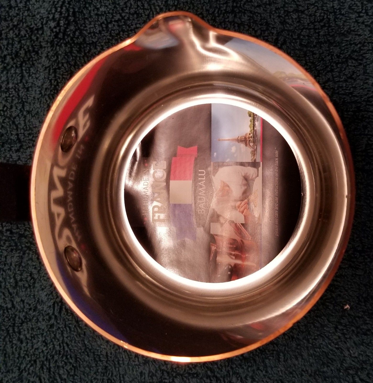 Baumalu copper pan 4 1/4″ with cast iron handle new made in France tin lined