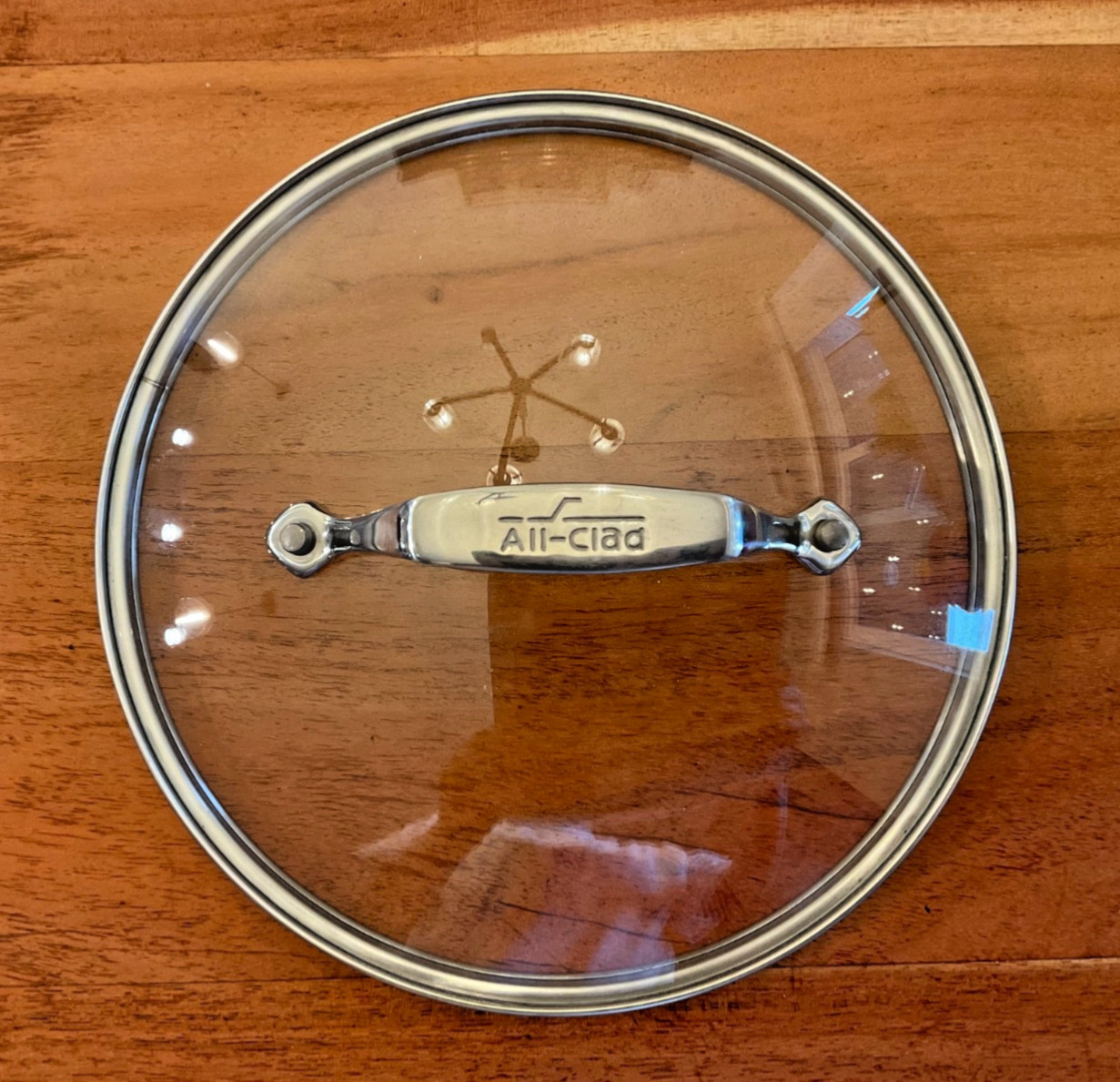 All-Clad Glass 9″ Outside 8.5″ Inside Stainless Rim Rlacement Cover – Lid Only