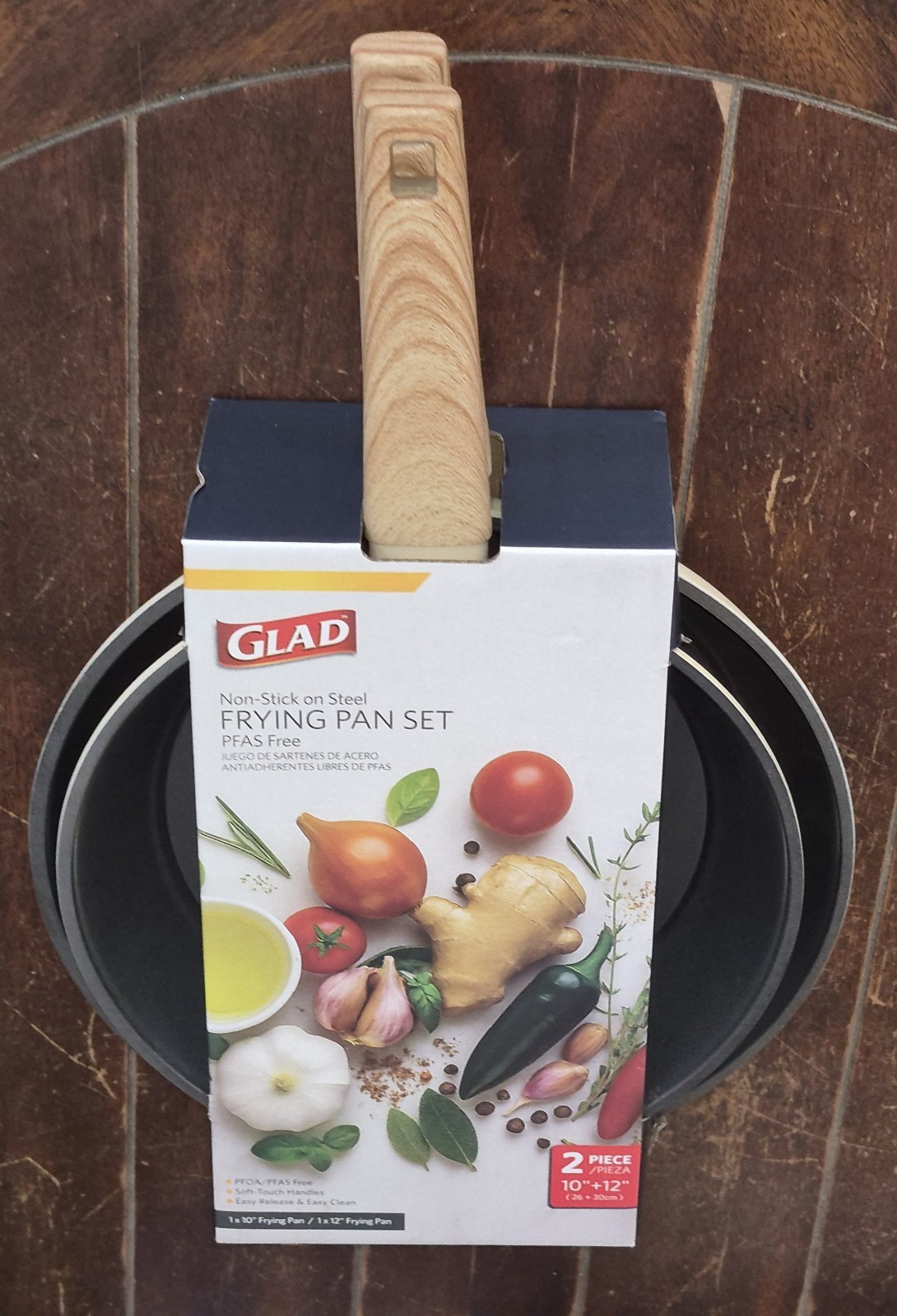 Glad Non-Stick on Steel 2pc Frying Pan Set: 10″ & 12″ Frying Pans #GLD-77173