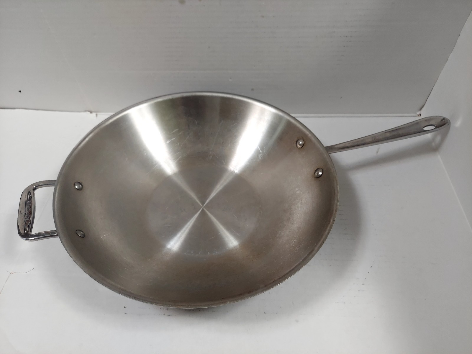 All-Clad 14” Inch Wok 3-Ply Stainless Steel Stir Fry Pan USA Made