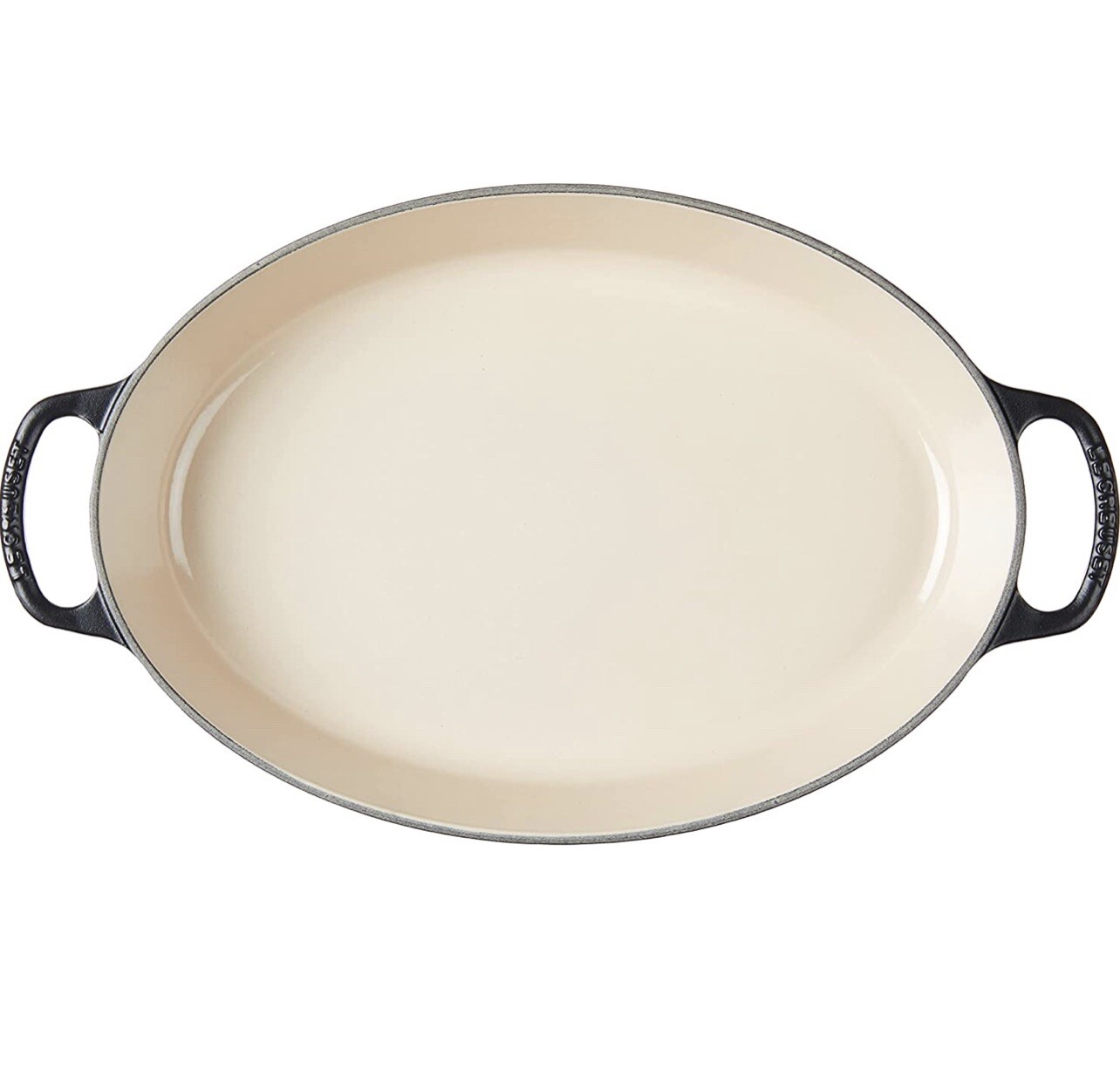 NIB LE CREUSET 3 QT SIGNATURE NOIR MATTE BLACK OVAL CAST IRON BAKER ENAMELED