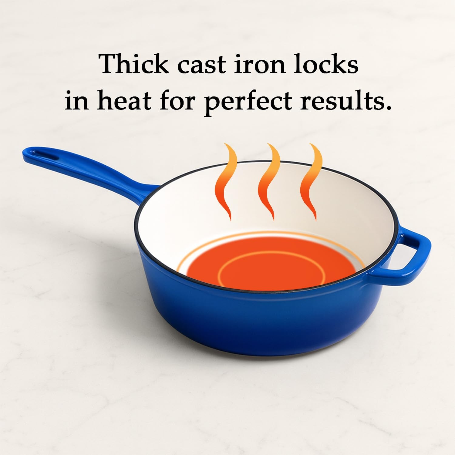 Enameled Cast Iron Cookware Set, 4-Pcs Oven Safe up to 500°F – Versatile Cooking
