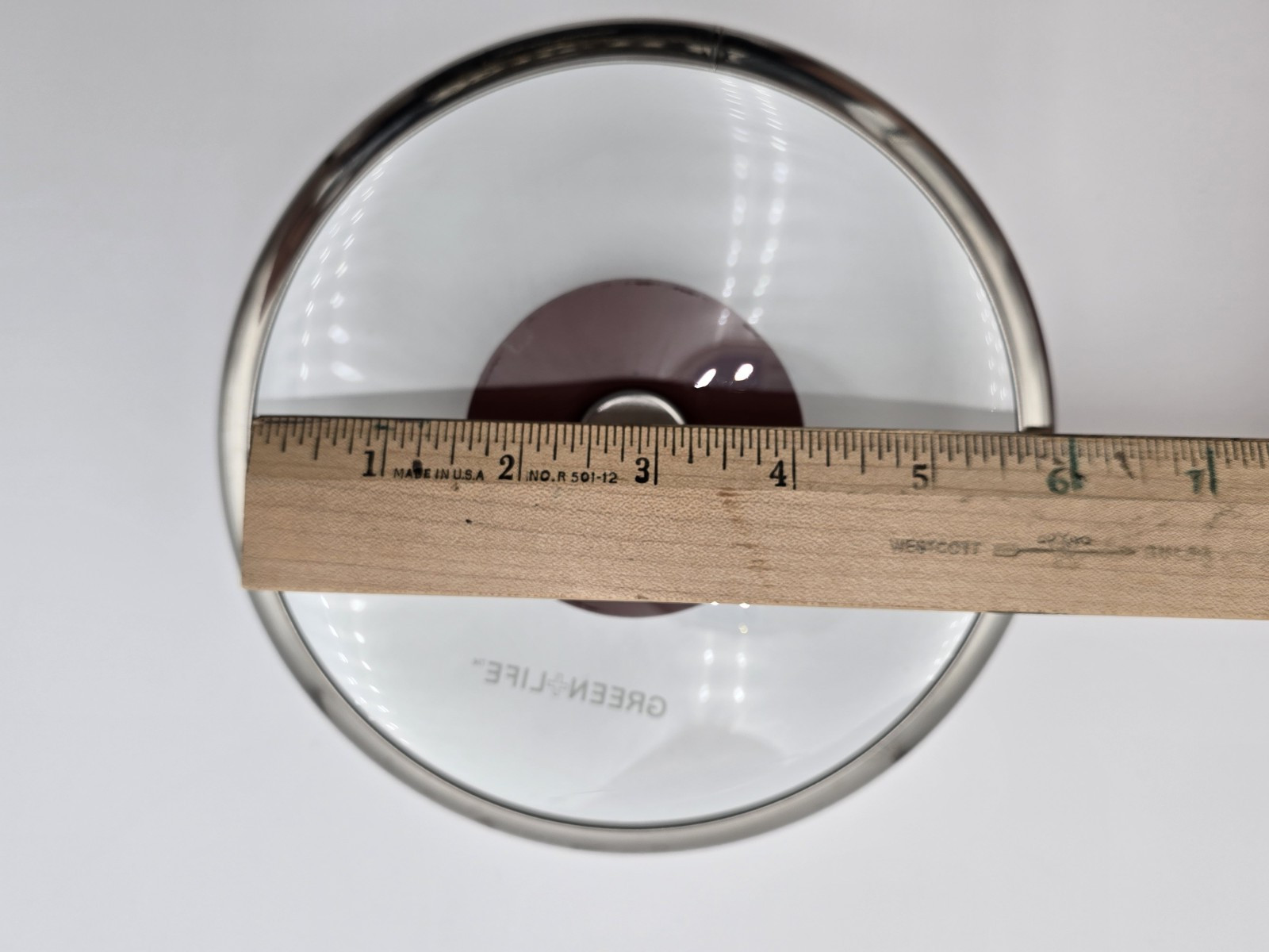 Green Life Replacement Glass LID ONLY for Pot 5-3/4″ Inner Rim Red Knob See Pics