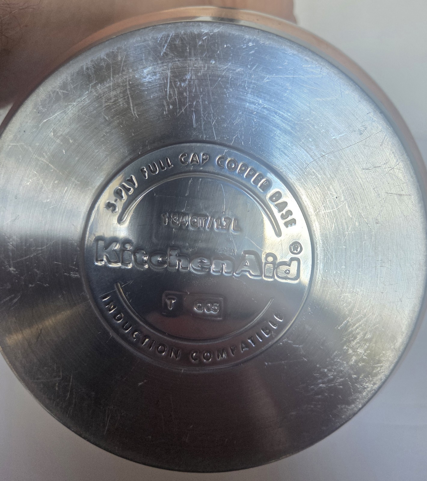 Kitchenaid 1.75 Qt 1.7 L 5-Ply Full Cap Copper Base Induction Compatible w/Lid