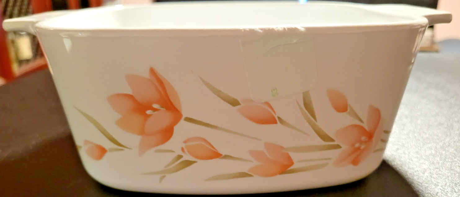 Vintage Corning Ware Peach Floral Pattern A – 1.5 – B 1.5 Liter