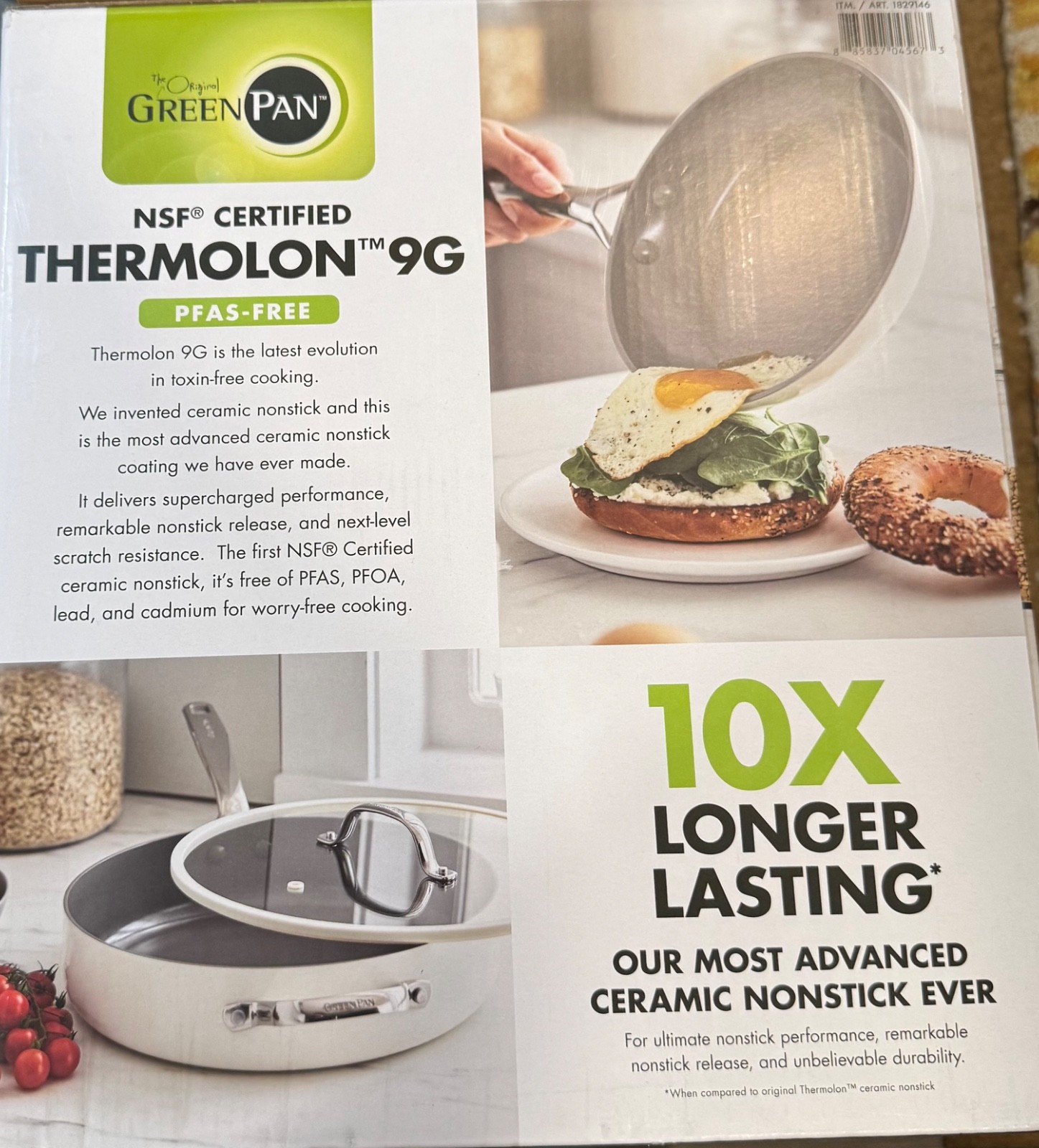 Brand New GreenPan Eras Ceramic Non-Stick 11-piece Cookware Set White