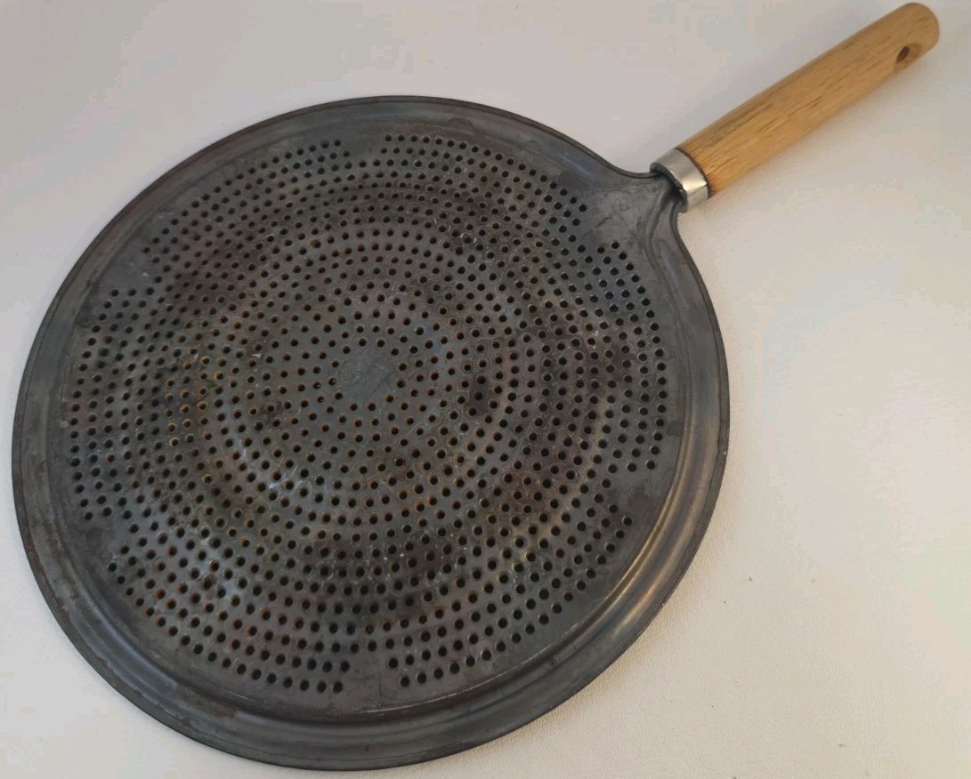 Vintage Simmer Ring Heat Diffuser Wood Handle Gas Electric Slow Cook Ring
