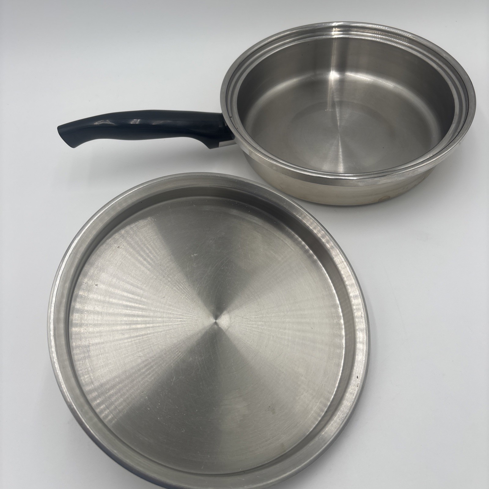 VINTAGE Kitchen Craft 1.5 Qt 9″ 5 Ply Multi-Core Stainless Saucepan/Skillet