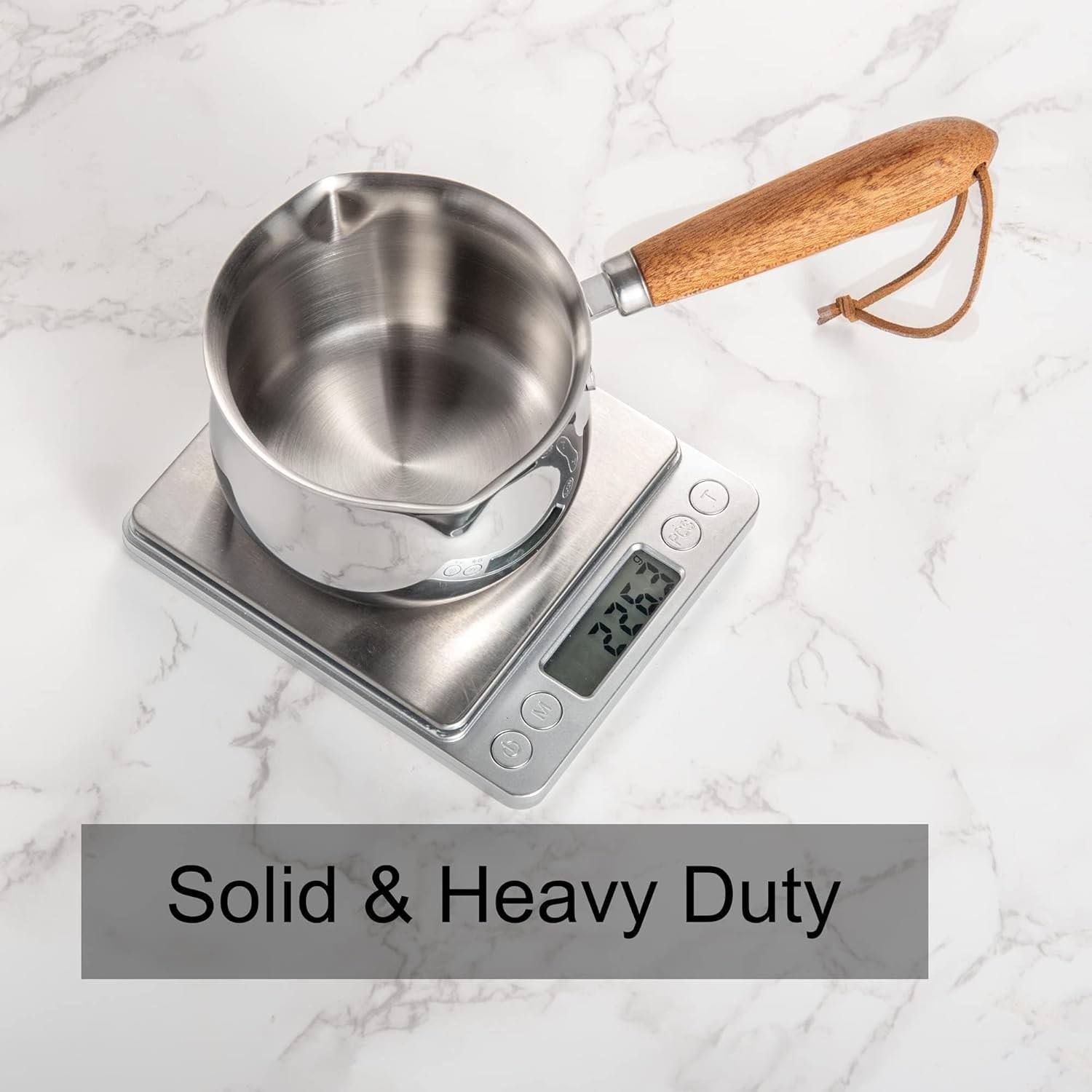 8.5oz Mini Milk Warmer Pot Ultra Small Butter Warmer SUS304 Tri-Ply Stainless