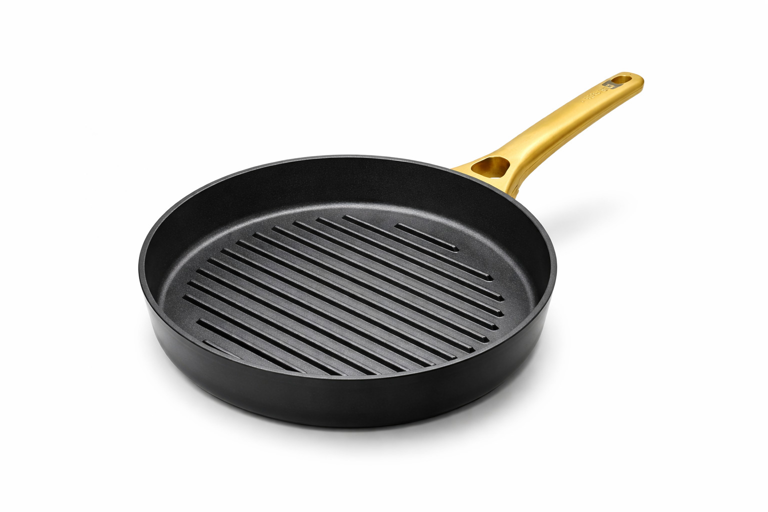 GreenPan 7 Pc Cookware Set Fry Pans Nonstick Ceramic Black Gold Handles