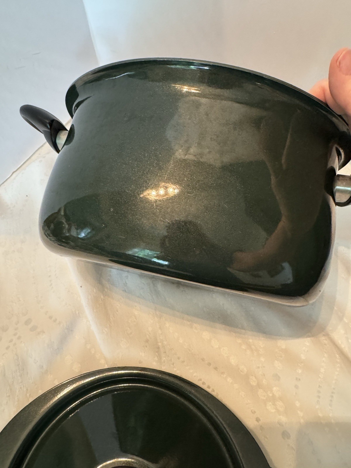 Bialetti 5.5 Qt Pasta Pot Straining Lid Italian Made Nonstick Green