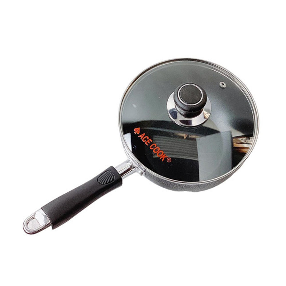 Nonstick Coating Deep Frying Pan Saute Pan with Lid,8″ Fry Pan, Plastic Handle