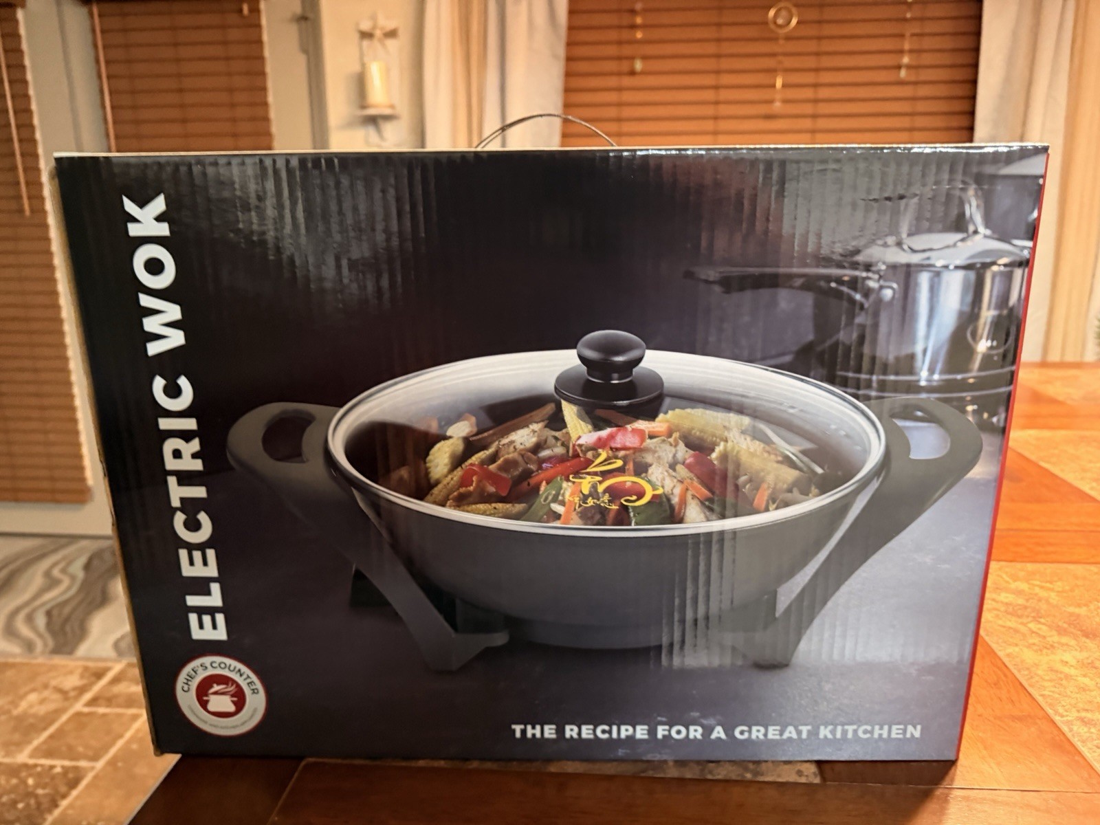 Chefs Counter Nonstick Adjust Temp Control Dishwasher Safe Temper Glass Lid Wok