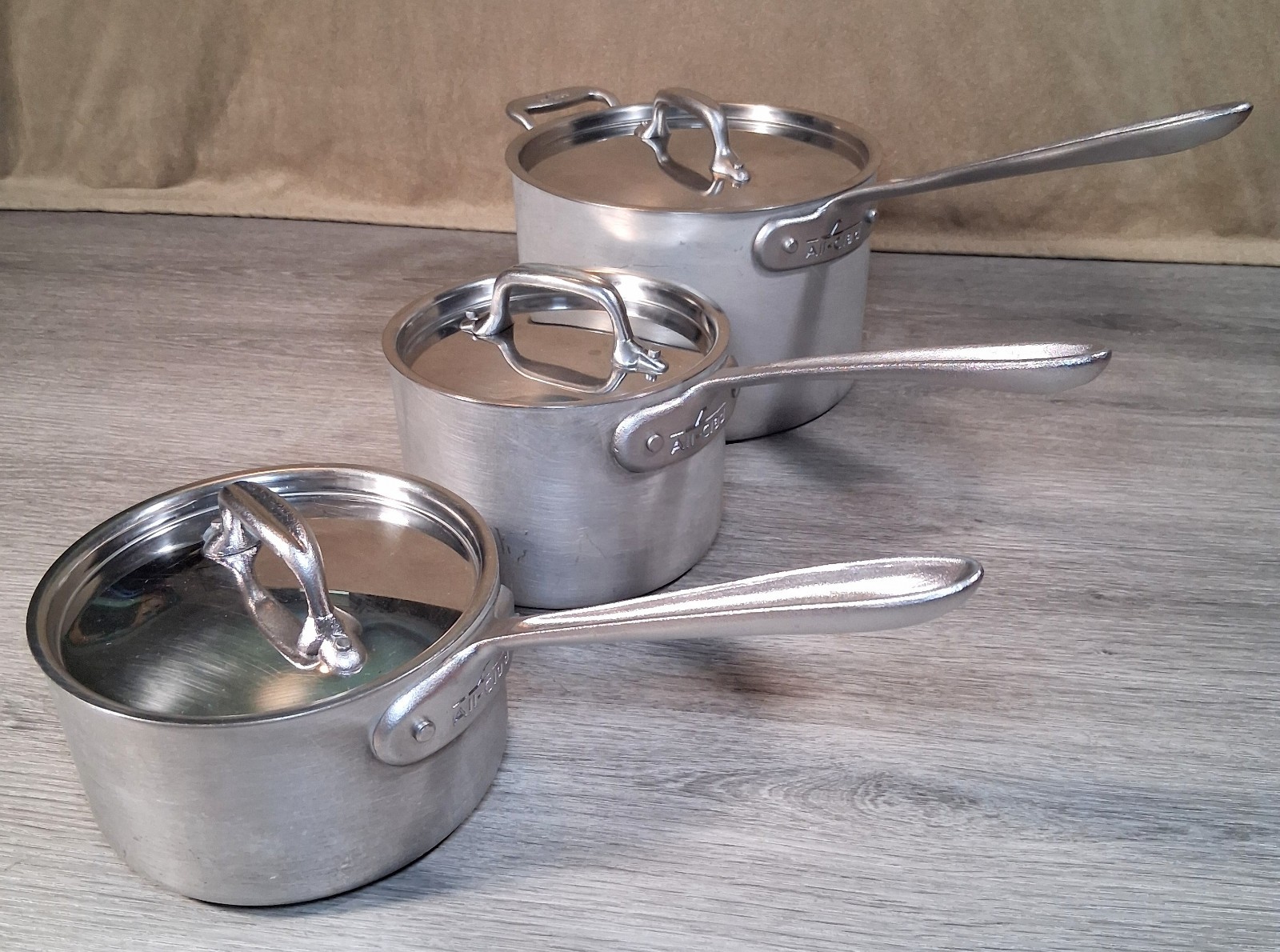 All-Clad Master Chef Cookware Set (10 Nice Pcs. Pots/Pans/Lids) Very Clean