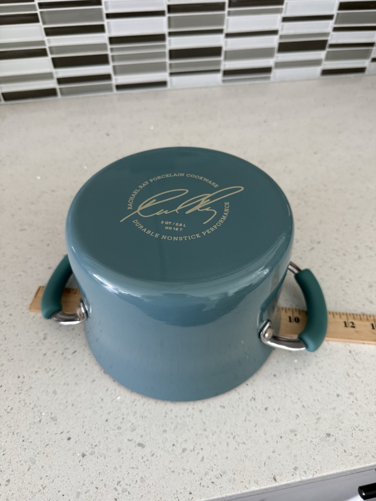 Rachael Ray Blue Classic Brights 3 Qt Hard Enamel Nonstick Steamer Set NEW
