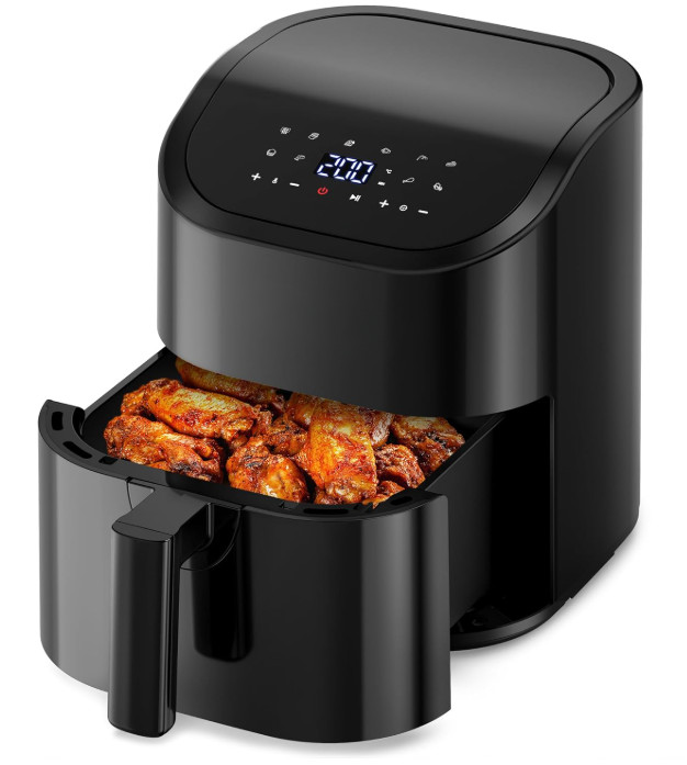 Freidora de Aire 10 en 1 4.8QT 1500W, 95% Menos Aceite, Cesta Antiadherente