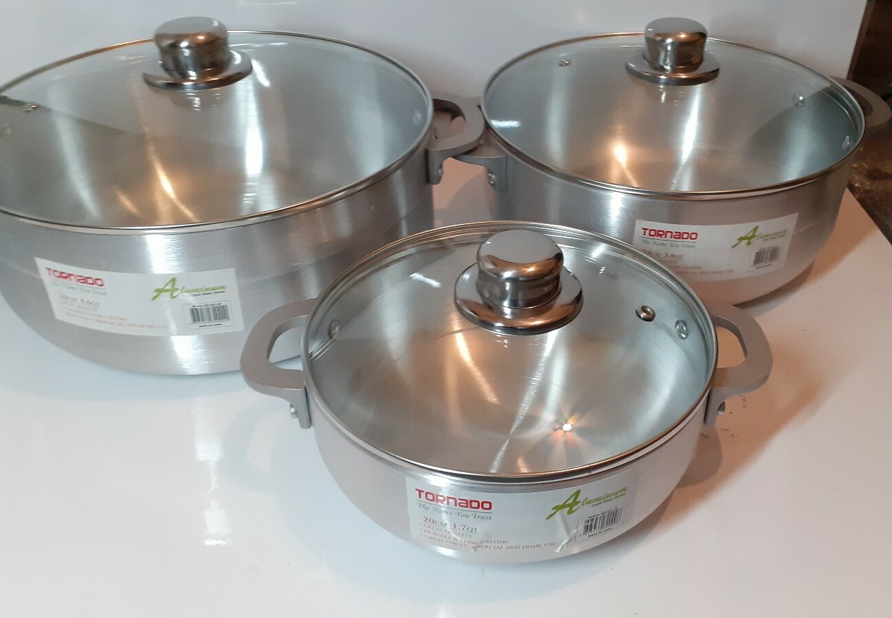 6 pc set of pots brand new sturdy 4.6 qt, 3.6 qt, 1.7 qt free ship
