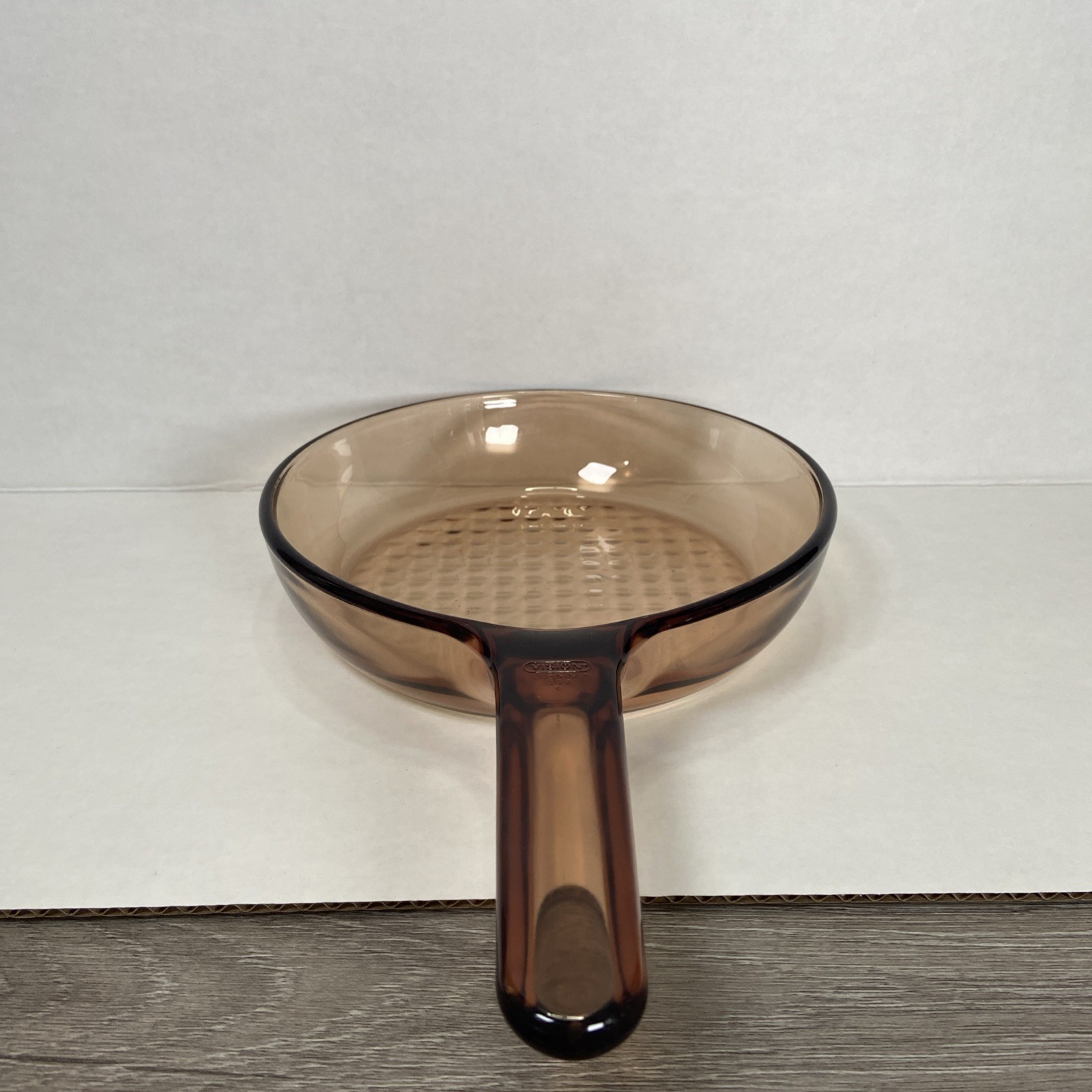Corning Visions Glass Waffle Bottom 7” Frying Pan Skillet Amber Kitchen Cookware