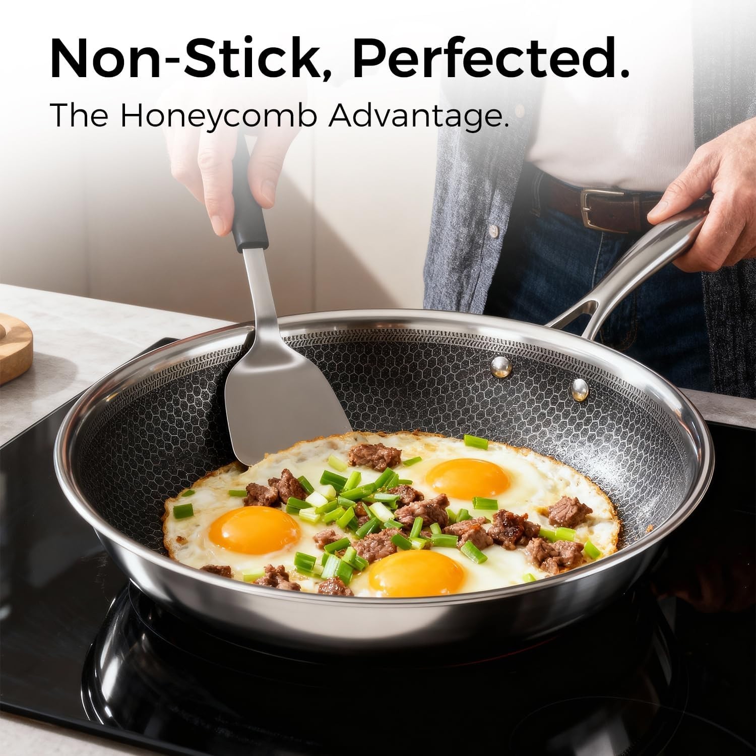 14-Piece Nonstick Hybrid Hex Cookware Set – Induction & Oven Safe, PFOA Free
