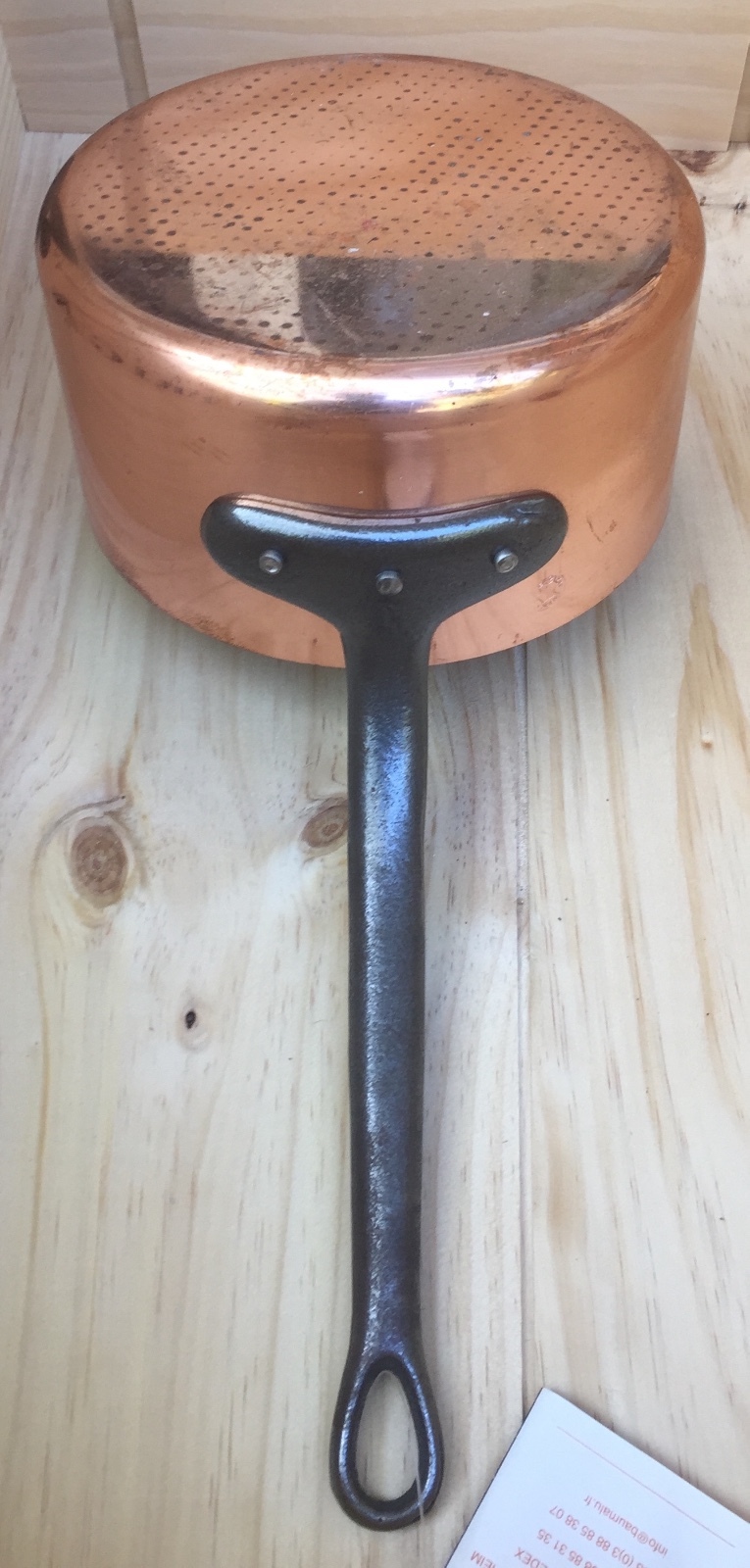 BAUMALU COPPER SAUCE PAN 7 1/4” POT MADE IN FRANCE WEIGHT 3lb 8oz