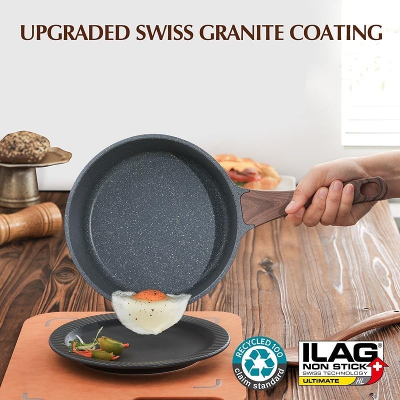 Safe and Stylish 1.5 Qt Nonstick Cooking Pot with Stay-Cool Handle & Lid