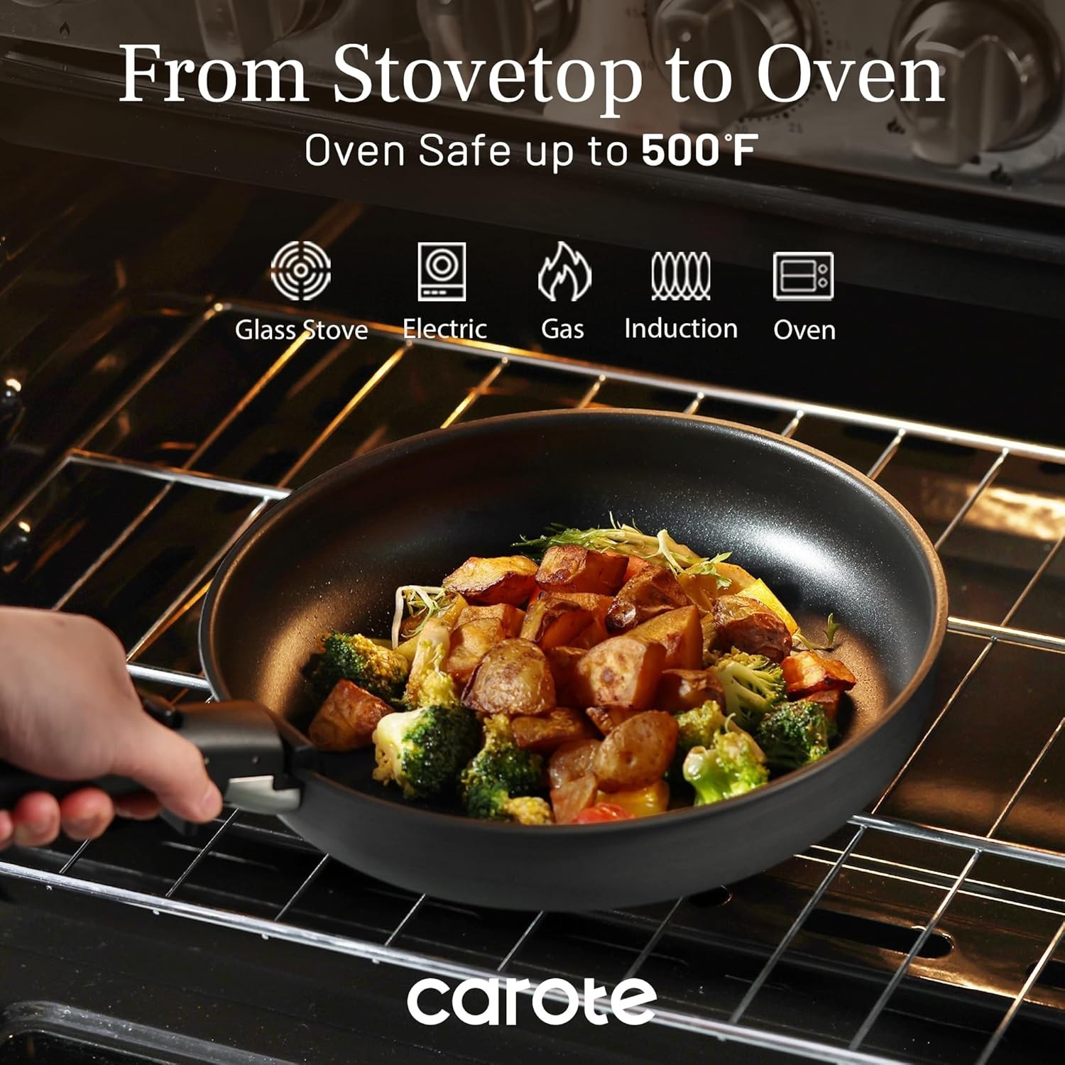 20-Piece Non-Stick Cookware Set – Hard Anodized Detachable Handle