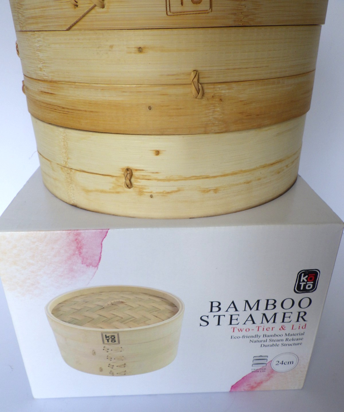 Full Set Bamboo Steamer for Authentic Chinese Asian Cuisine 2 Tier 9″ Brand New