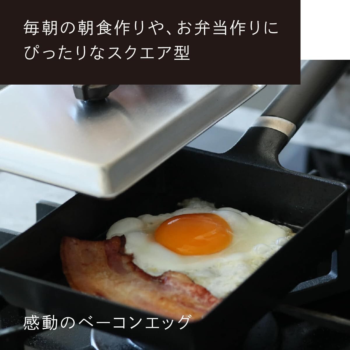New Vermicula frying pan EGG & toast PAN Oak instant gas IH FPET-OK FLET-SSL Lid