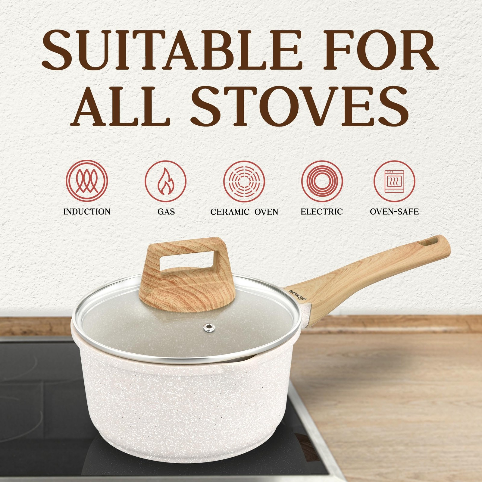 Bakken Swiss 20 Piece Essential Cookware Set Non Stick Granite Heat Resistant