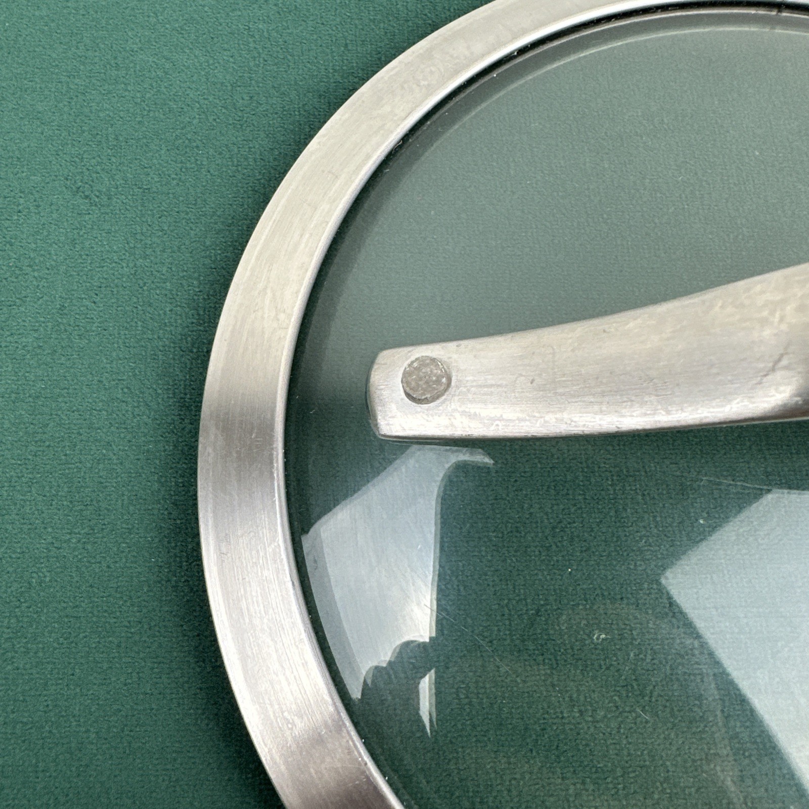 Calphalon Glass Lid pan 6 3/4″ Inside Replacement stainless Good Condition
