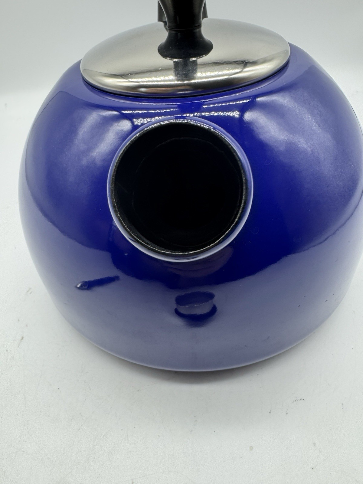 ONEIDA Tea Kettle Aegean Sea Blue Porcelain Enamel Whistling Tea Kettle