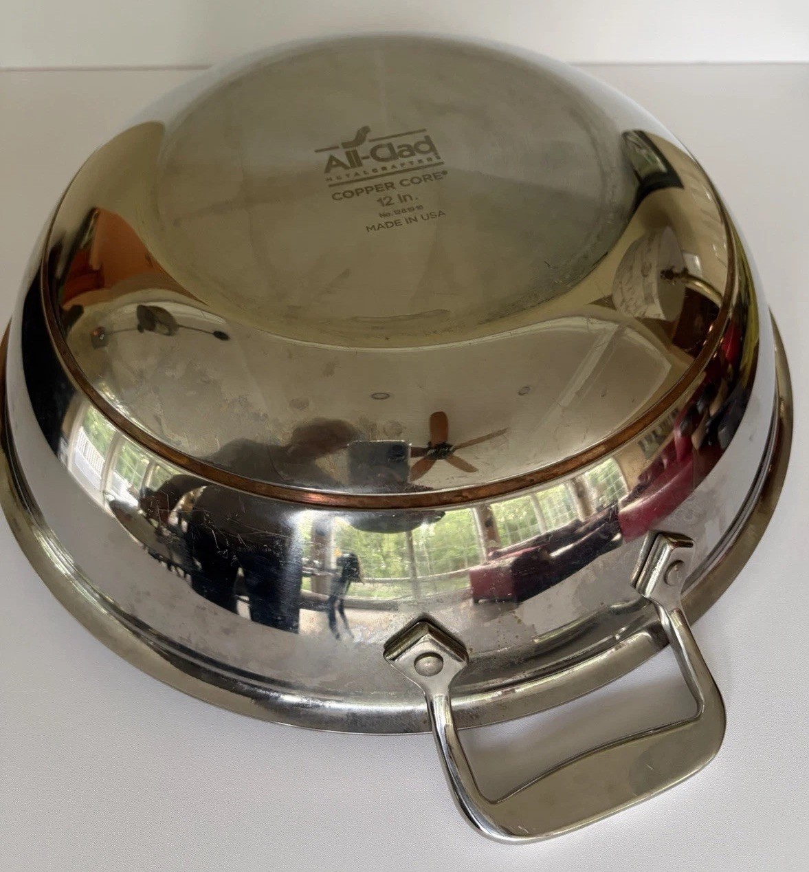 All Clad Metalcrafters Copper Core 12” 4 Qt Saucier Pan + Dome Cover EUC!