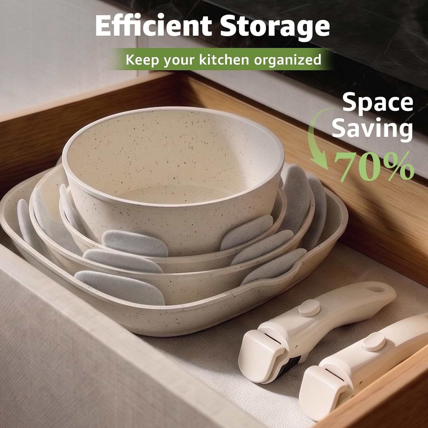 19-Pc Ceramic Nonstick Cookware Set, Removable Handles, PFAS-Free