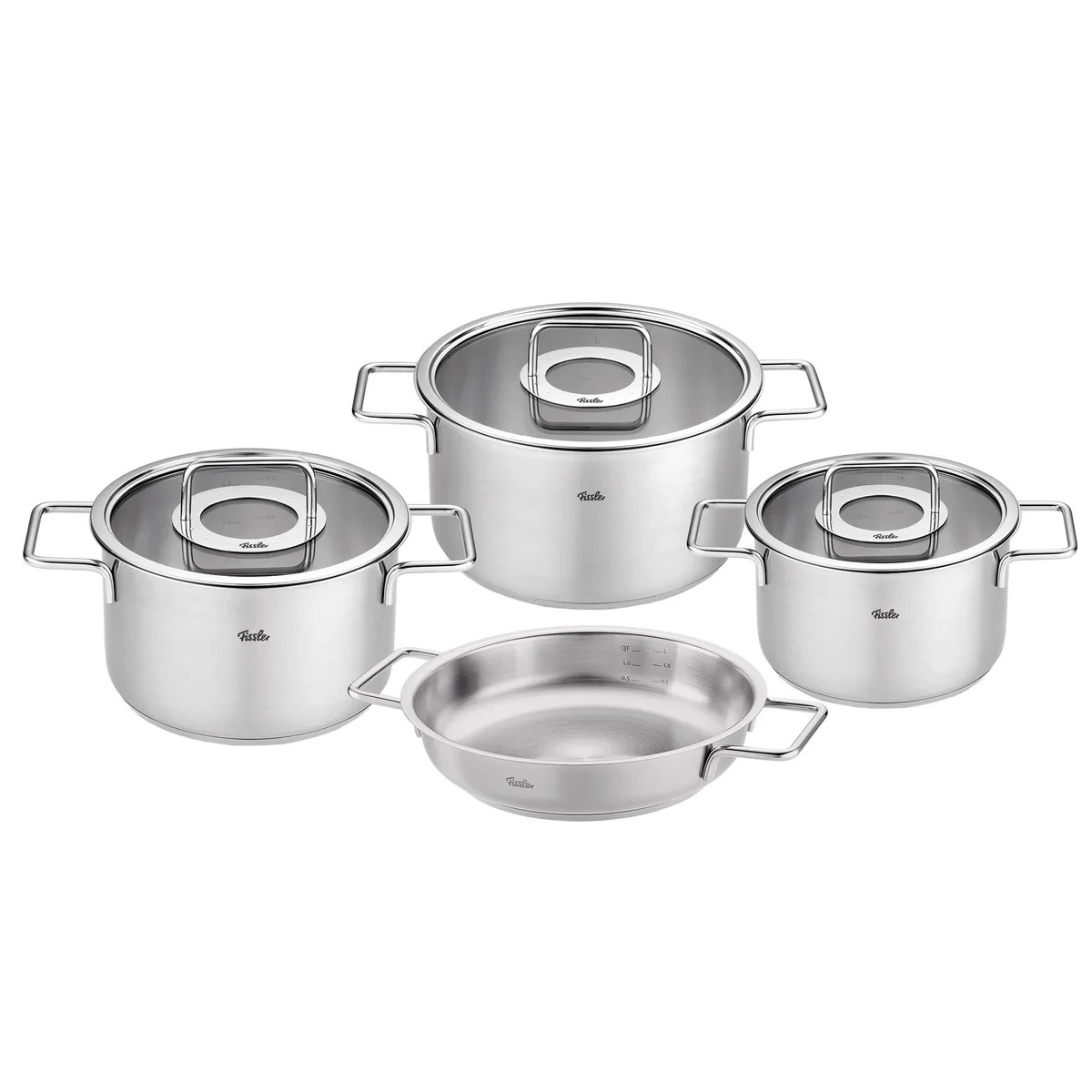 Fissler Pure Collection Stainless Steel German-made Cookware Set, 7-piece