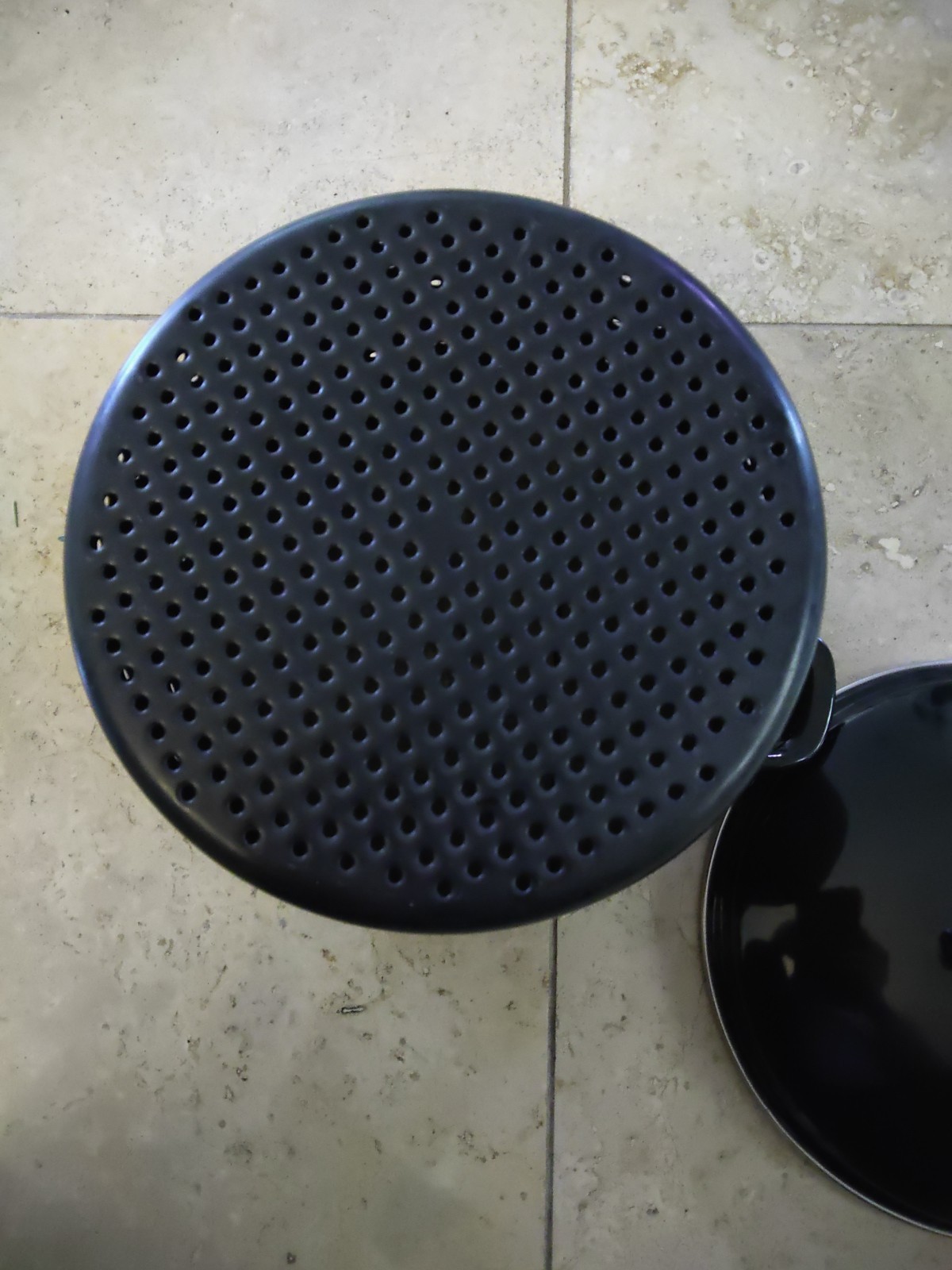 Black Stock Pot Colander Insert Double Handle With Lid