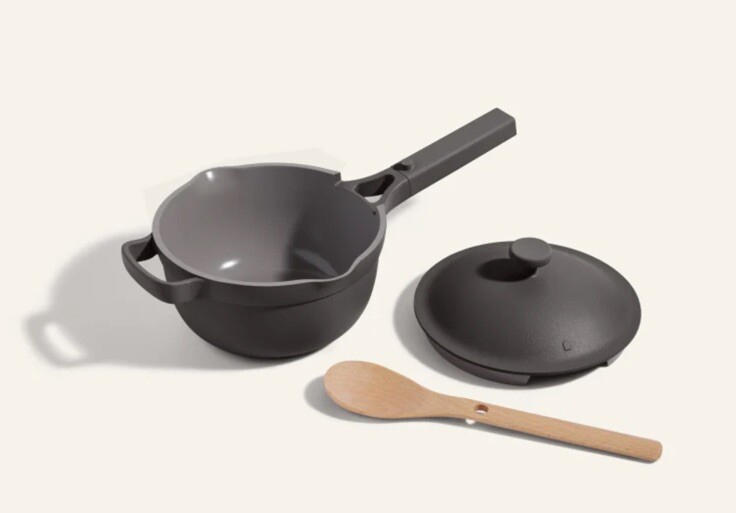 Our Place Mini Perfect Pot 2.5- 8.5” w Beechwood Spoon CHAR Gris Anthracite READ