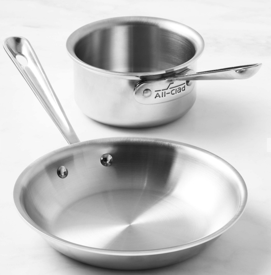 All-Clad D3® Stainless Steel 2 Piece Cookware Set- Made in USA