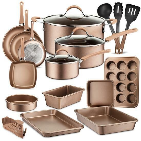 nutrichef NCCW20S High qualified Basic Kitchen Cookware Set, Non-Stick 20-Piece