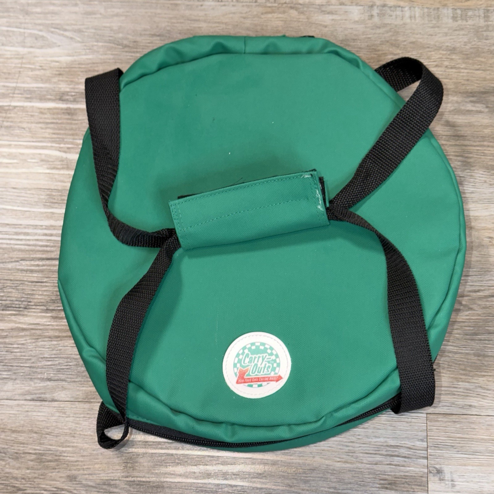 VTG Anchor Hocking Green Insulated Tote Bag Zippered Closure Strap Cold Hot Food
