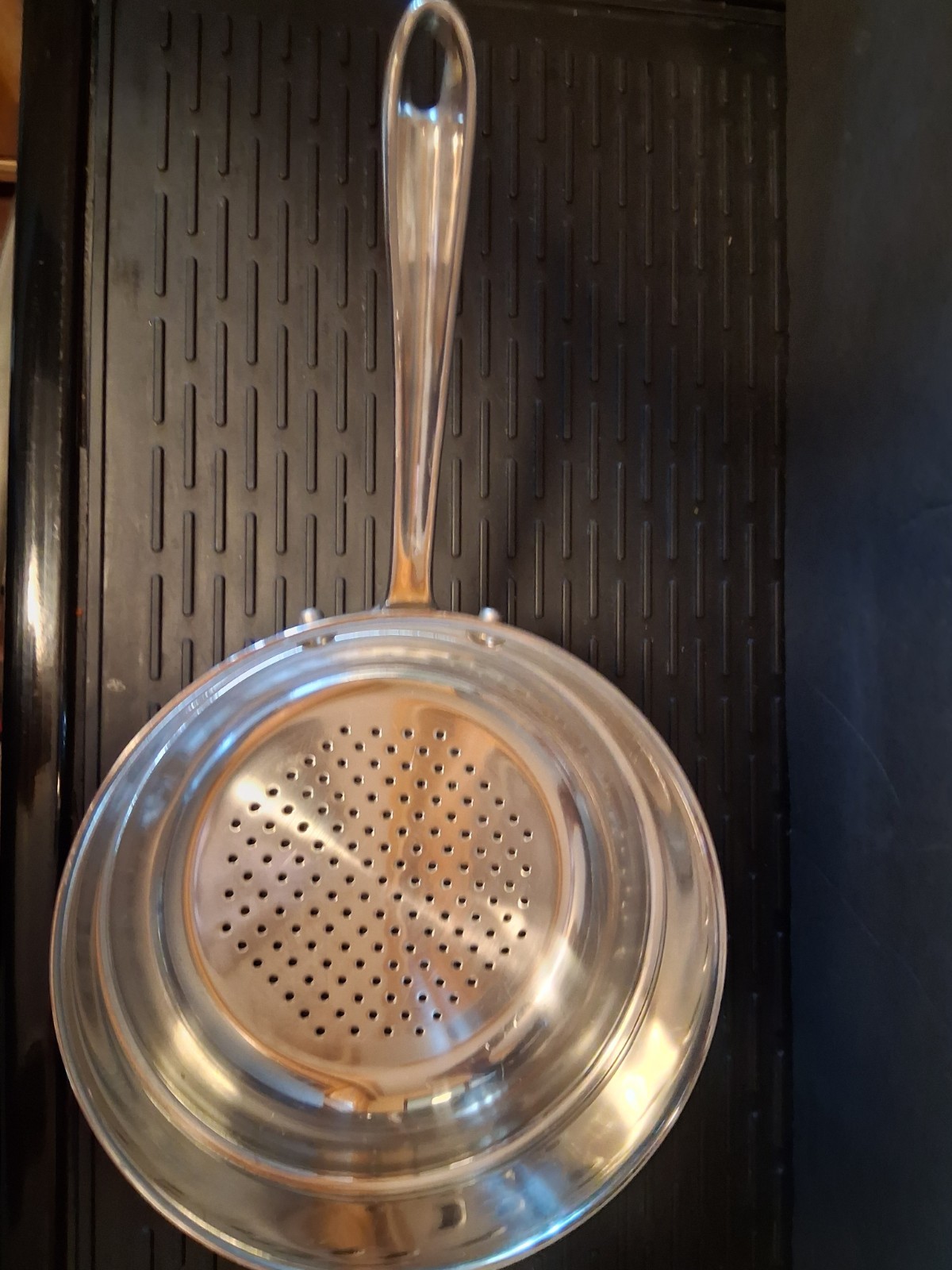 All-Clad 8″ Stainless 3 Qt Steamer Basket Insert Strainer Long Handle EXCELLENT