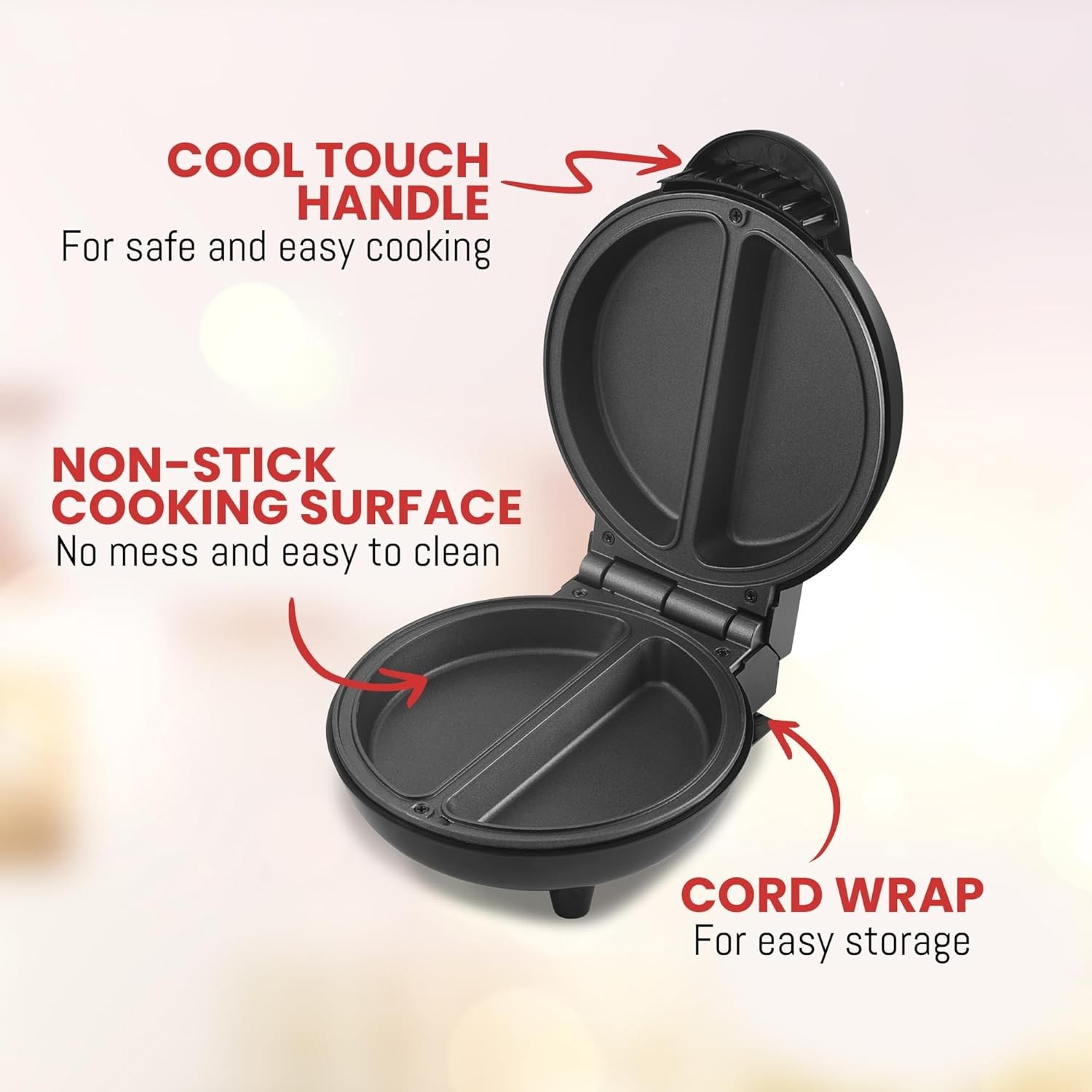 EOM123 Non-Stick Omelet, Frittata, Snack Pocket Maker, Dessert Maker, 2 Individu