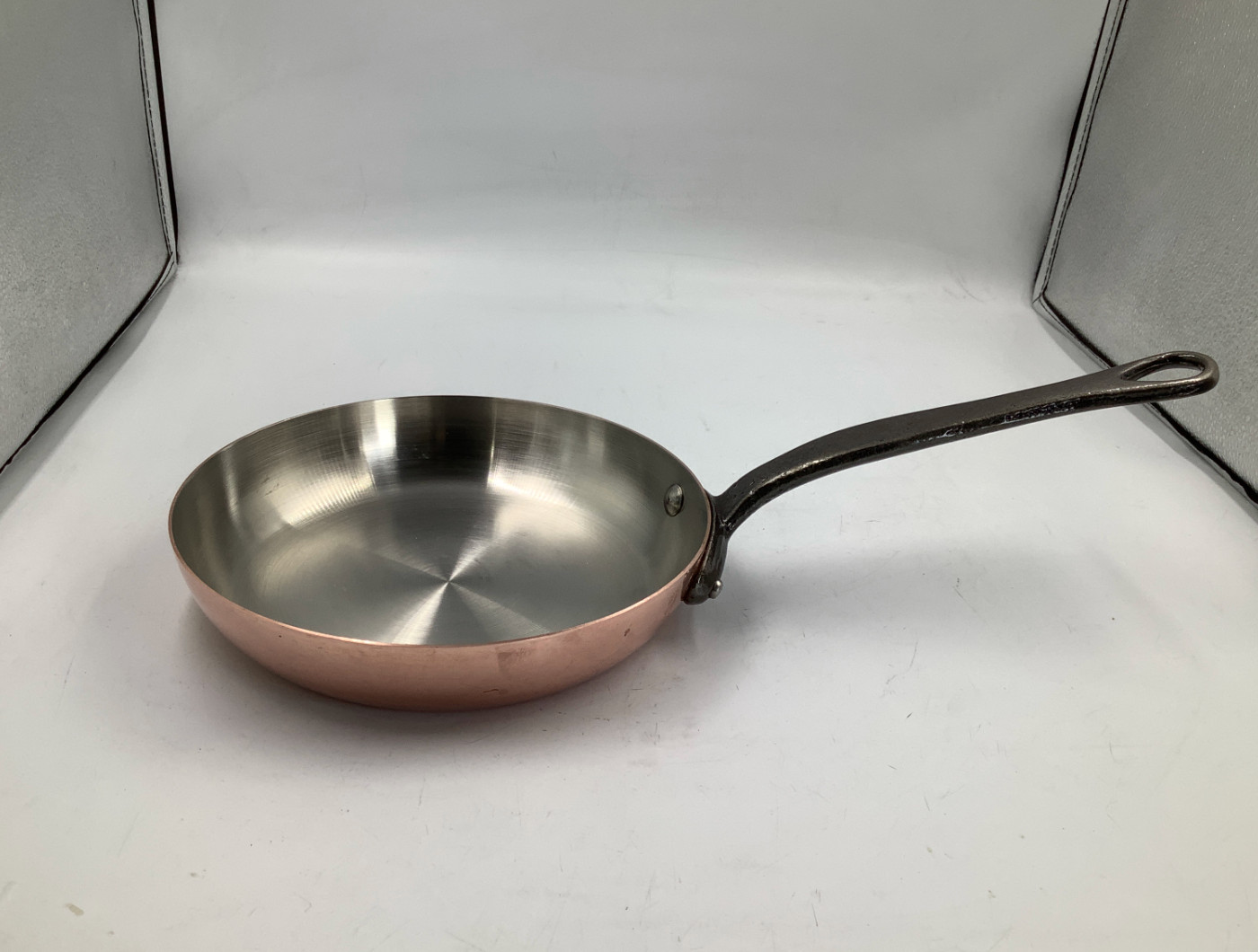 Mauviel M’Heritage M150CI Polished Copper & Stainless Steel Frying Pan, 8.2 In