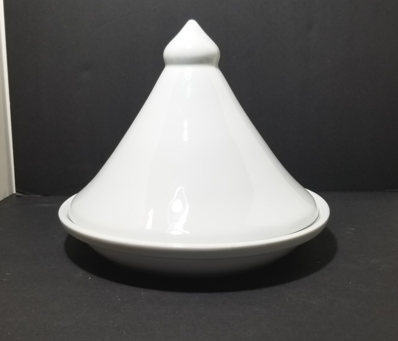 Pillivuyt France Tagine Baking Dish Glazed White Porcelain Tajine Rare Piece