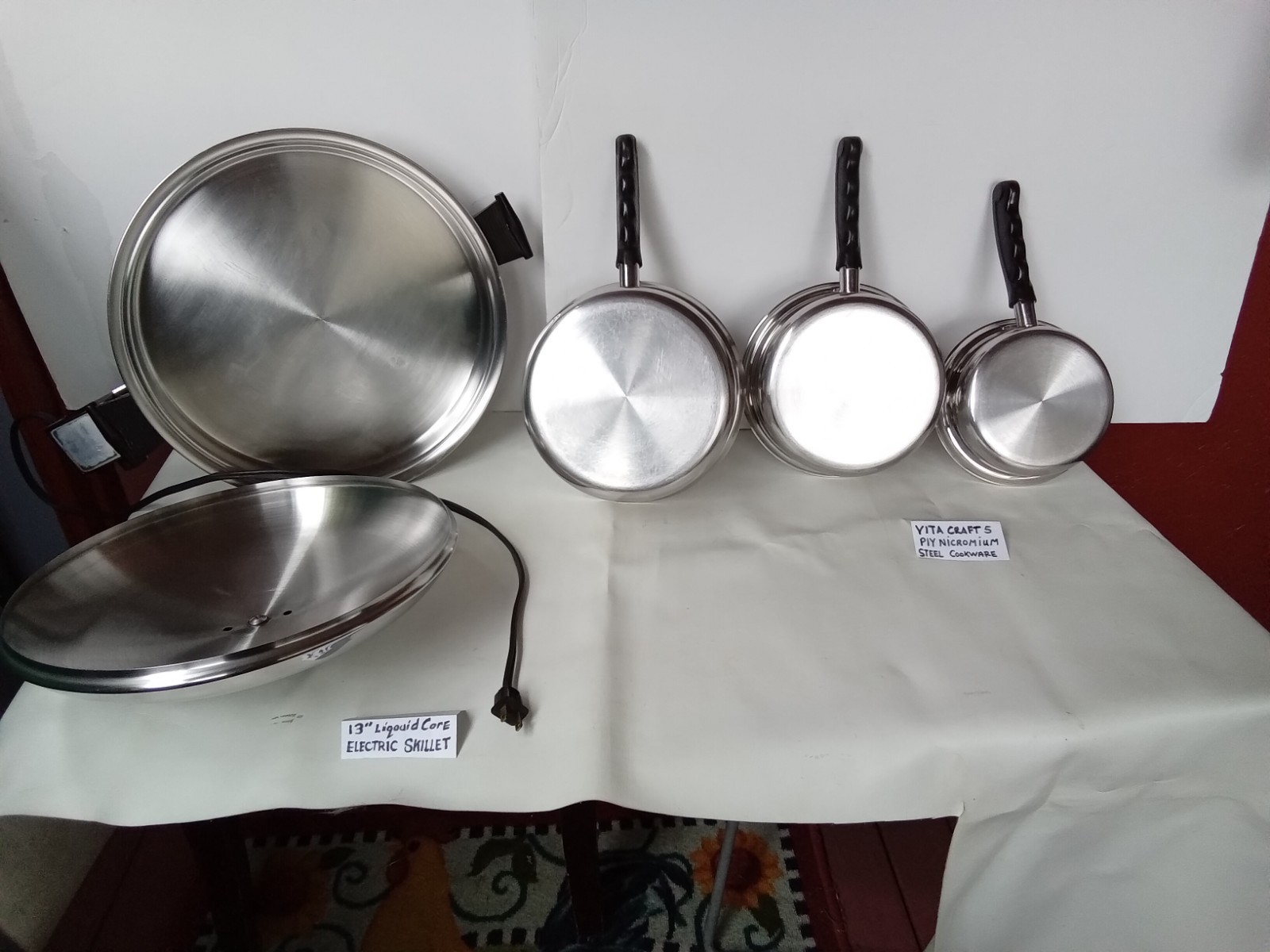 VITA CRAFT 5 PLY NICROMIUM STEEL 3 PC. SAUCE W/ELECTRIC LIQUID CORE SKILLET 13″☆