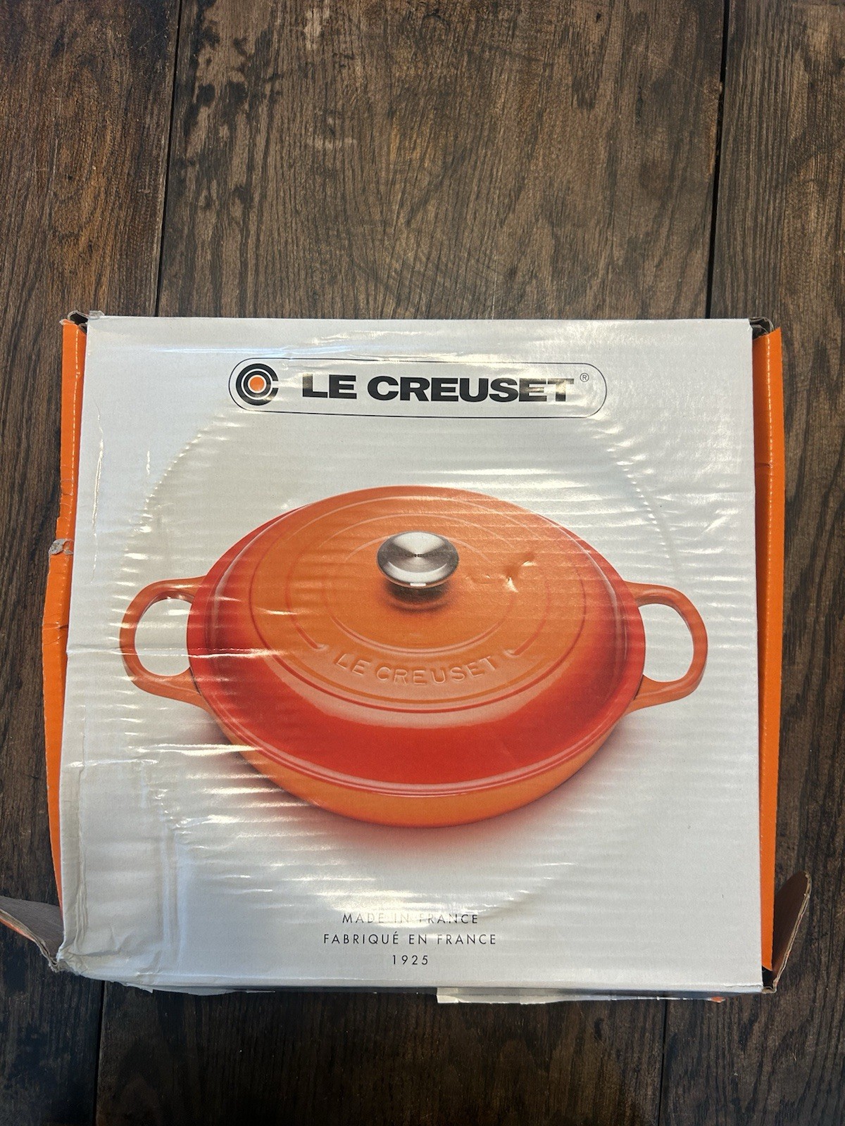 Le Creuset Signature Braiser Cast Iron Casserole Pan Shiny White 2.2L 26cm 2.25