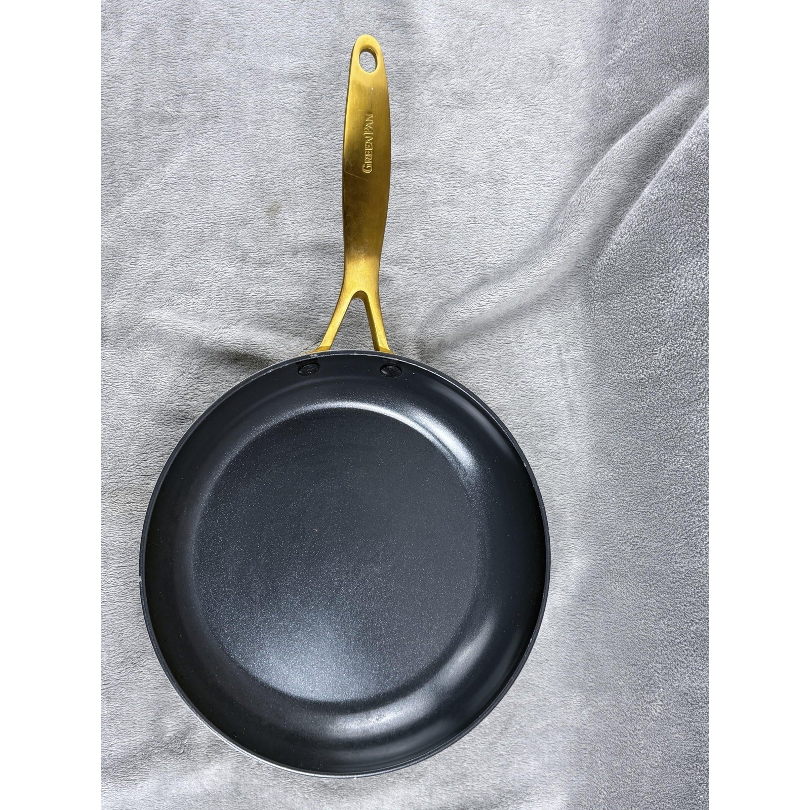 GreenPan Ceramic Non-Stick Frying Pans Set of 3 Black Gold Handles Induction
